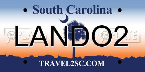LANDO2 South Carolina License Plate