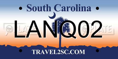 LANQ02 South Carolina License Plate