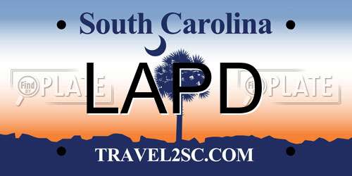 LAPD South Carolina License Plate
