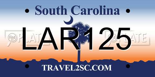 LAR125 South Carolina License Plate