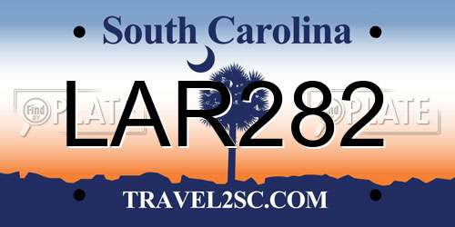 LAR282 South Carolina License Plate