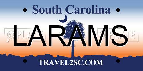 LARAMS South Carolina License Plate