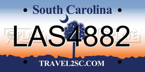 LAS4882 South Carolina License Plate