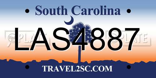 LAS4887 South Carolina License Plate