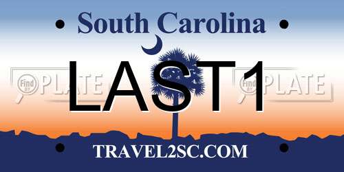 LAST1 South Carolina License Plate