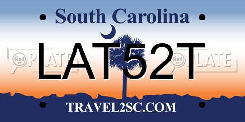 LAT52T South Carolina License Plate