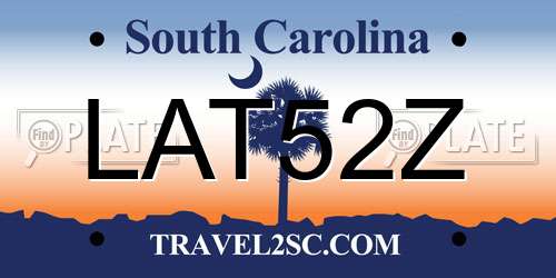 LAT52Z South Carolina License Plate