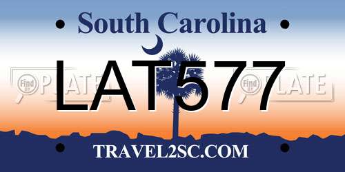 LAT577 South Carolina License Plate
