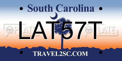 LAT57T South Carolina License Plate