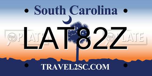 LAT82Z South Carolina License Plate
