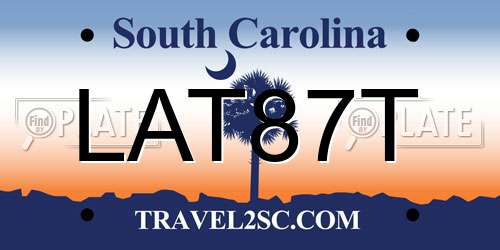 LAT87T South Carolina License Plate