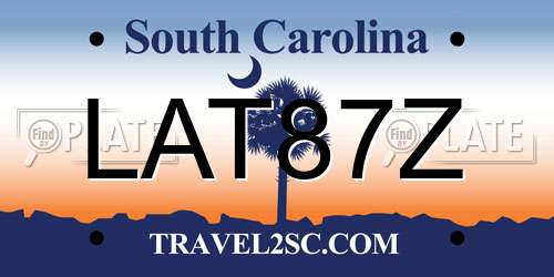 LAT87Z South Carolina License Plate