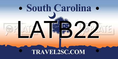 LATB22 South Carolina License Plate