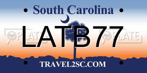 LATB77 South Carolina License Plate