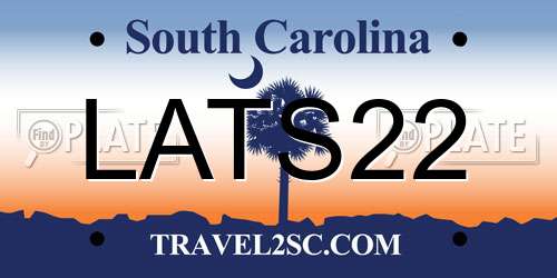 LATS22 South Carolina License Plate