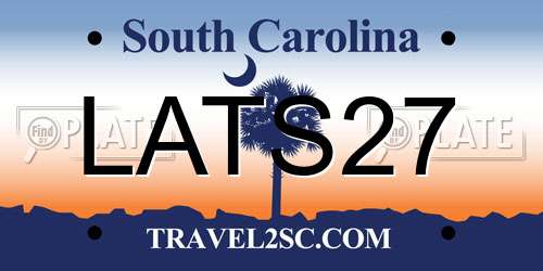 LATS27 South Carolina License Plate
