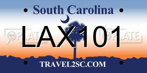 LAX101 South Carolina License Plate