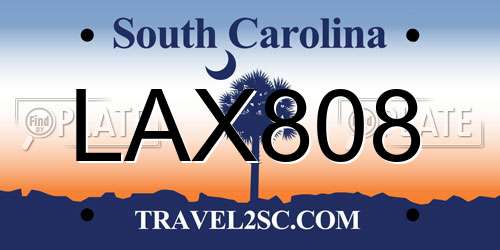 LAX808 South Carolina License Plate
