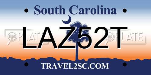 LAZ52T South Carolina License Plate