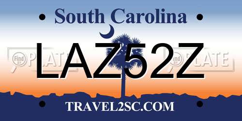 LAZ52Z South Carolina License Plate