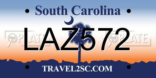 LAZ572 South Carolina License Plate