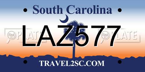 LAZ577 South Carolina License Plate