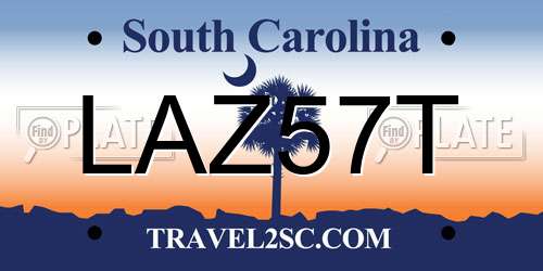 LAZ57T South Carolina License Plate