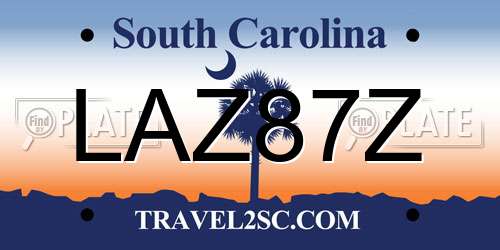LAZ87Z South Carolina License Plate