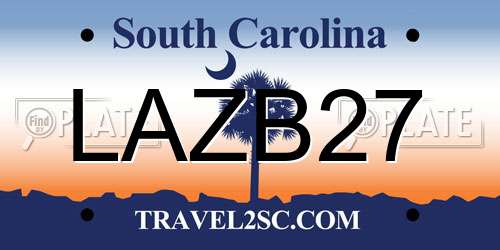 LAZB27 South Carolina License Plate