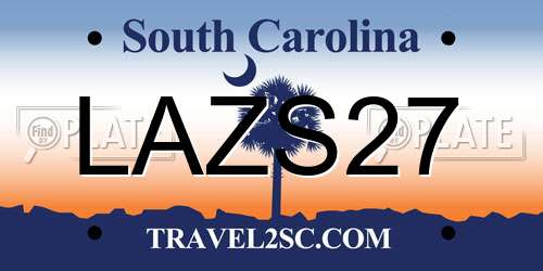 LAZS27 South Carolina License Plate