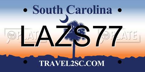 LAZS77 South Carolina License Plate