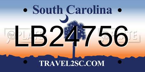 LB24756 South Carolina License Plate