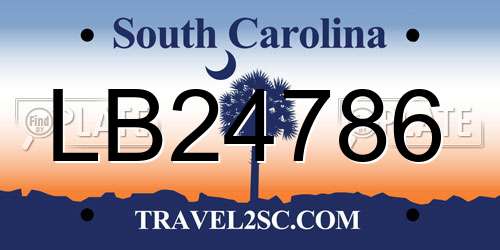 LB24786 South Carolina License Plate