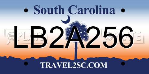 LB2A256 South Carolina License Plate