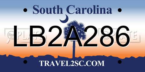 LB2A286 South Carolina License Plate