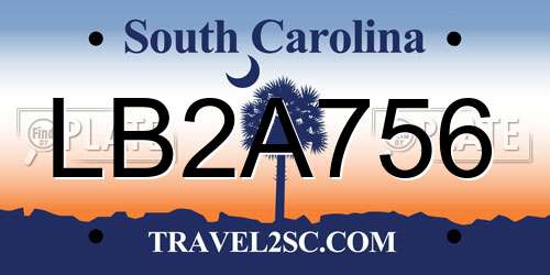 LB2A756 South Carolina License Plate