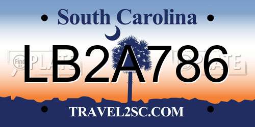 LB2A786 South Carolina License Plate