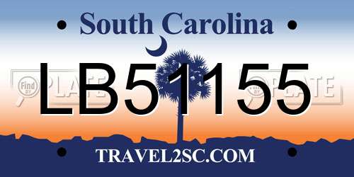 LB51155 South Carolina License Plate