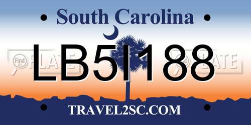 LB5I188 South Carolina License Plate