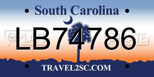 LB74786 South Carolina License Plate