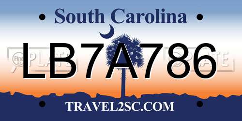 LB7A786 South Carolina License Plate