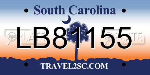 LB81155 South Carolina License Plate