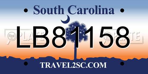 LB81158 South Carolina License Plate
