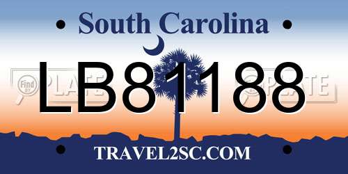 LB81188 South Carolina License Plate