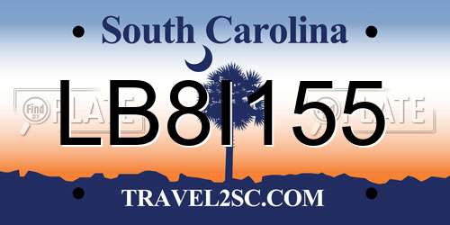 LB8I155 South Carolina License Plate