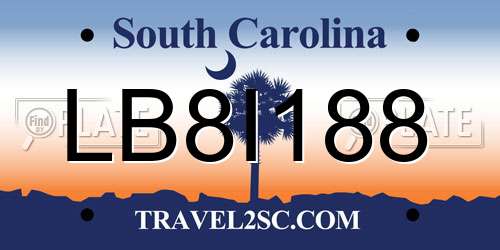 LB8I188 South Carolina License Plate