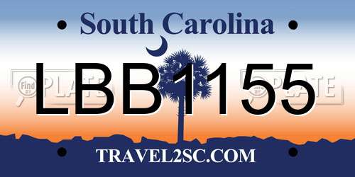 LBB1155 South Carolina License Plate