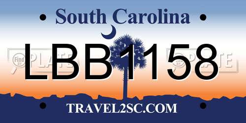 LBB1158 South Carolina License Plate
