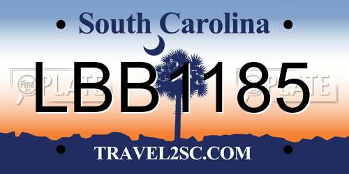 LBB1185 South Carolina License Plate