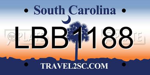 LBB1188 South Carolina License Plate